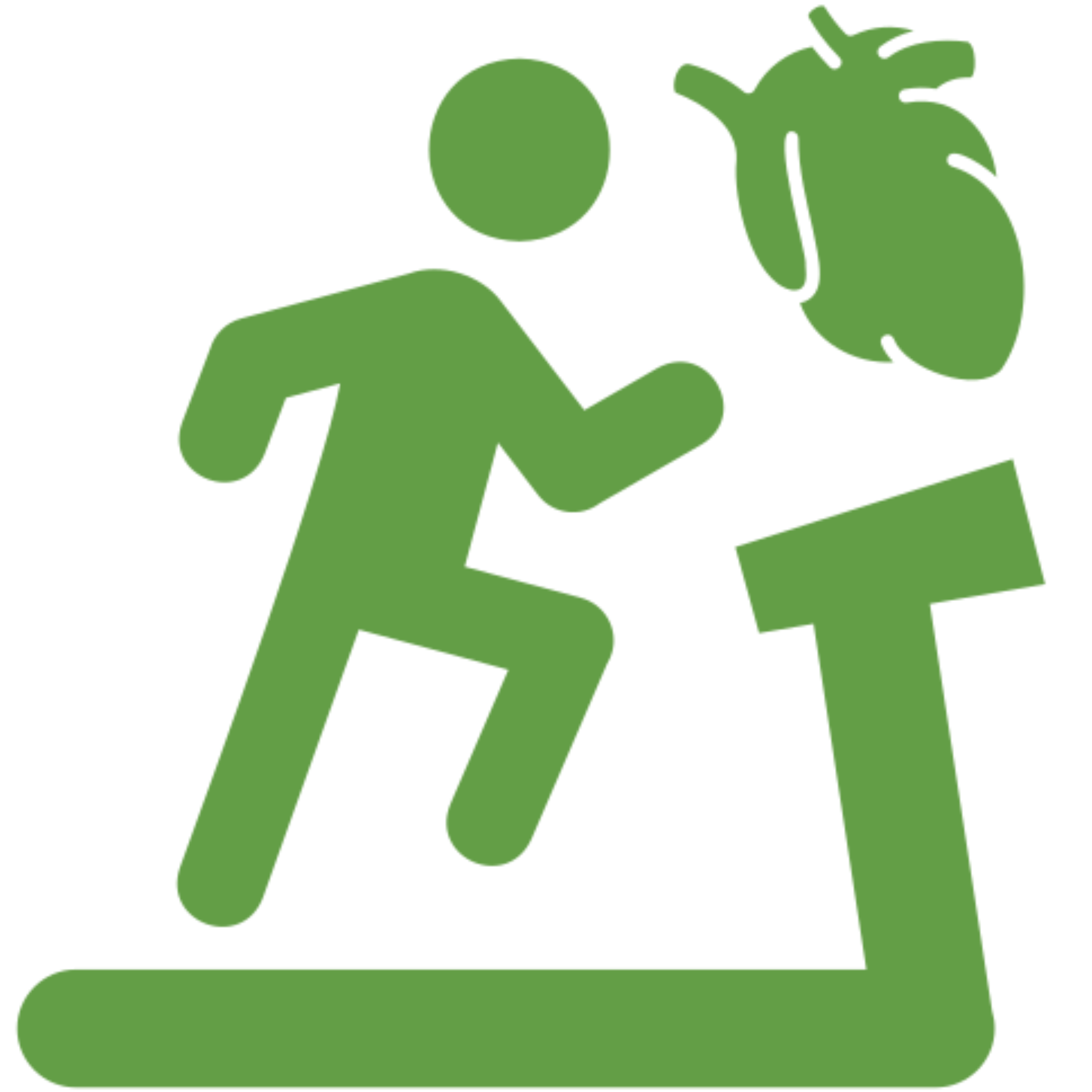 Green treadmill exercise symbol