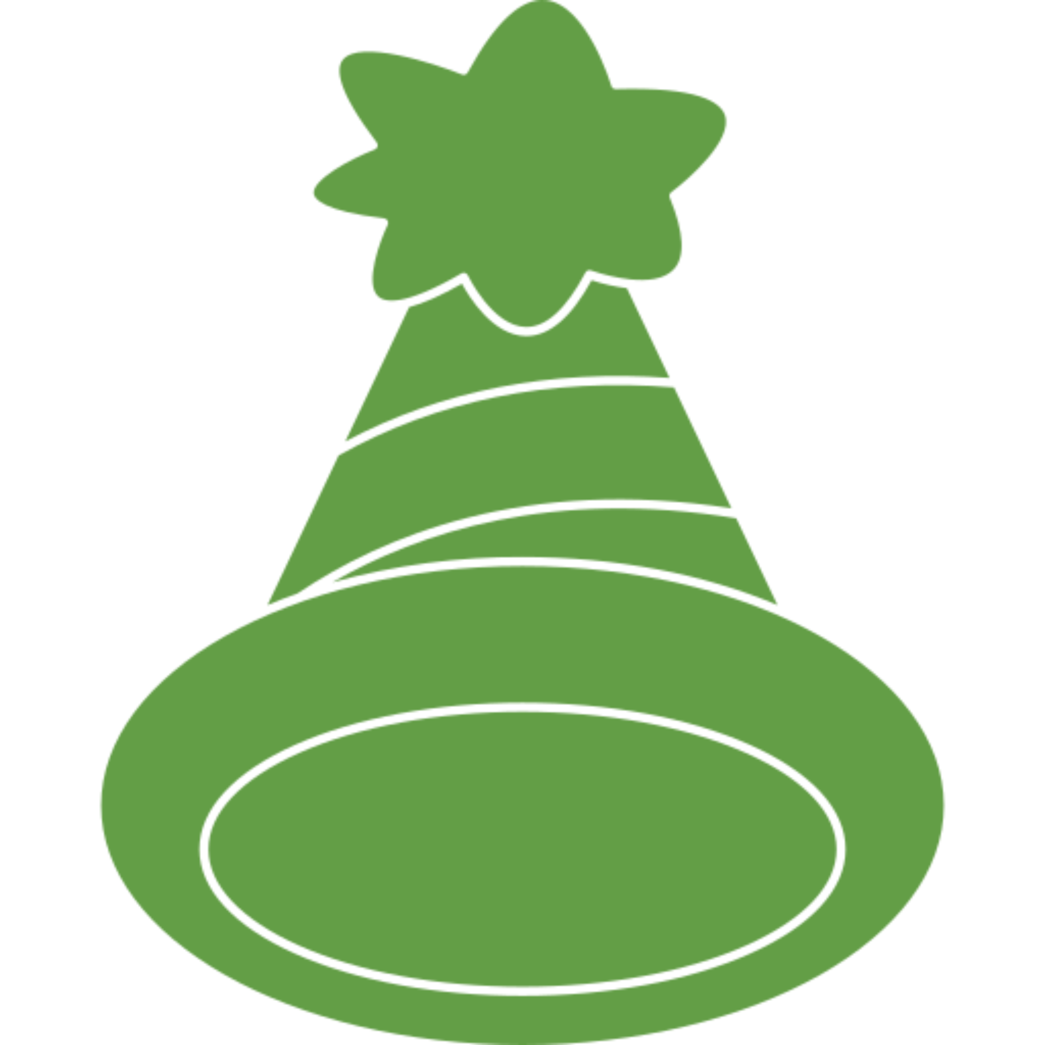 Green party hat with a star