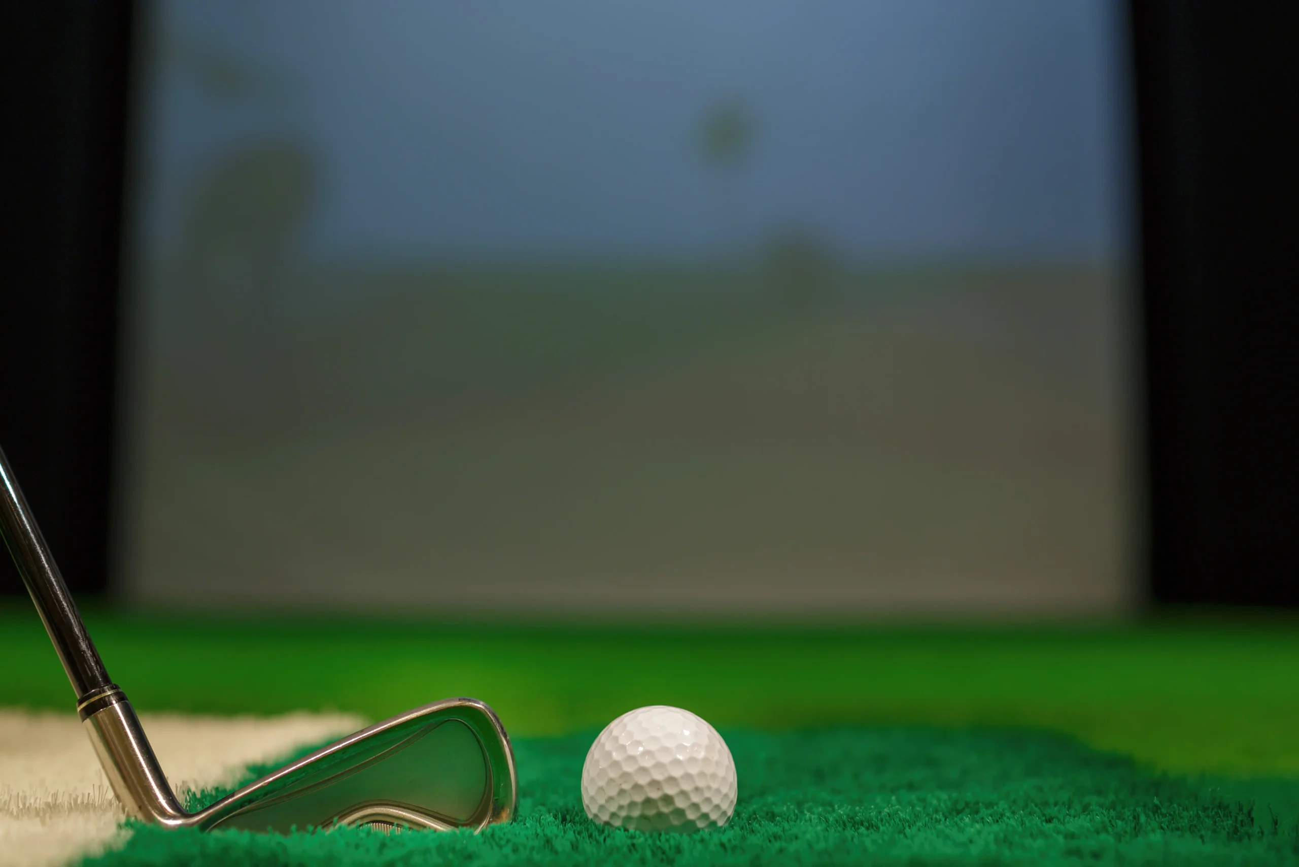 Golf ball ready to be hit